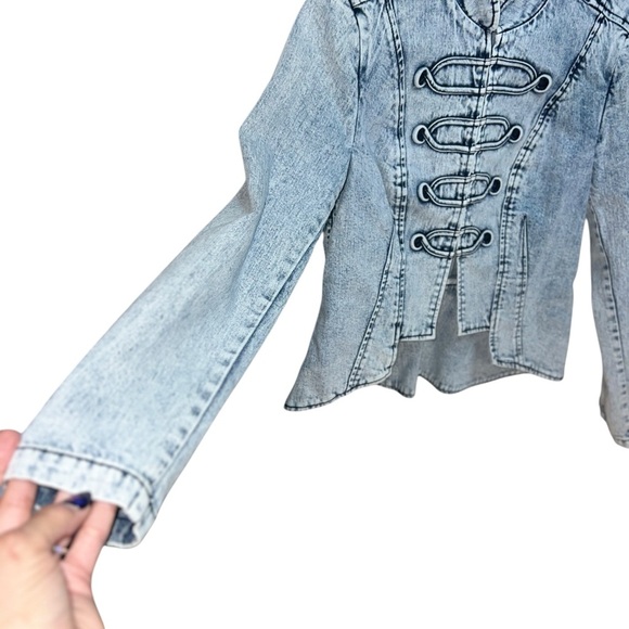 Allen Shwartz Allen B Denim Military Victorian Y2K Midline Denim Wash Jacket - Picture 9 of 10